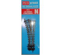 PECO ST-6 LEFT HAND POINT 9" RADIUS SET TRACK N GAUGE NEW