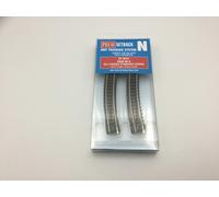 Peco N Gauge 2nd Radius Code 80 Track (Pack of 8) 9mm Rail Gauge
