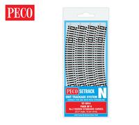Peco N Gauge 2nd Radius Code 80 Track (Pack of 8) 9mm Rail Gauge