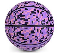 PECOGO Official Rubber Basketball 27.5" Outdoor Indoor Mens Basketball Ball Purple Size 5 for Kids Youth Teen Boys and Girls Gift Ideas(Without pump)