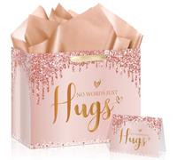 Peconal Rose Gold Sympathy Gift Bag with Tissue Paper and Greeting Card