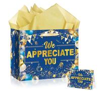 Peconal We Appreciate You Gift Bag Blue Gold