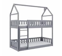 pecos wooden bunk bed without mattress in grey