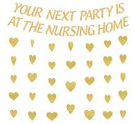 Pecration 50th Birthday Decorations Gold - Glitter Your Next Party Is At Nursing Home Banner Garland, Happy Birthday Decoration Kit for 50 Years Old Men and Women Party Supplies