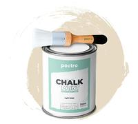 PECTRO Chalk Paint for Furniture 750ml + special Wood Brush Pack - Furniture Paint without sanding - Wood Piant - Effect Chalk Colors (LIGHT BEIGE)