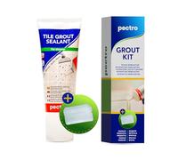 PECTRO Grout KIT Tile Grout Sealant + Scraper | Tile Joint Repair for Shower - Fill and Bleach | Forget About Cracks in Shower Joints | Waterproof (6,62oz - 200ml) (KIT x 1)