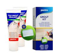 PECTRO Grout KIT x 2 Tile Grout Sealant + 2 Scraper | Tile Joint Repair for Shower - Fill and Bleach | Forget About Cracks in Shower Joints | Waterproof (6,62oz - 200ml) (KIT x 2)