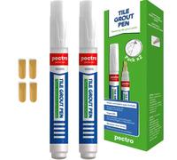 PECTRO Tile Grout Pen White Pack x 2 Units | Tile Paint Marker | Restore and Renew Grout Lines in bathrooms & Kitchens | White Joints Like New | Grout Reviver | Waterproof 8ml