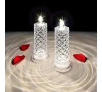 Peculiaral Flameless LED Candles, 2026 New Rose Shadow Romantic Battery Operated Candles, Waterproof Flameless Candles, Velas Artificiales, Christmas Decorations LED Candle Flickering For Party (2PCS)