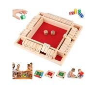 Peculiaral Shut the Box-Wooden Dice Board Game, 2-4 Player Math Learning Toy for Adult Kids，8 Dices Classics Games for Classroom,Home,Party or Pub(#B)