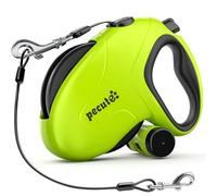 Pecute 10m/32ft Retractable Dog Lead with Poo Bag Holder, Chew Proof Dog Leash with 360° Tangle-Free Extended, Anti-Slip Handle & Quick Brake Button, Suitable for Dogs Up to 50kg/110lbs in Weight