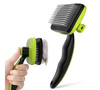 Pecute Cat and Dog Brush, Dog Brushes for Grooming, Self Cleaning Slicker Dog Brush, Rounded Pins for Short Haired Cats, Cat Comb Shedding, Furminator for Pets, Portable Loosens Tangles