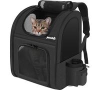pecute Cat Backpack Dog Backpack, Breathable Dog Rucksack, Black,L