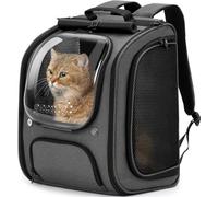 pecute Cat Backpack Large Space, Cat Carrier Backpack Breathable, Stable Bubble Pet Carrier, Pet Backpack With Sun Protection Roller Blinds, Dog Backpack for Hiking, Walking, Travelling, Grey