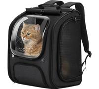 pecute Cat Backpack Large Space, Cat Carrier Backpack Breathable, Stable Bubble Pet Carrier, Pet Backpack With Sun Protection Roller Blinds, Dog Backpack for Hiking, Walking, Travelling, Black