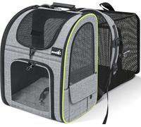 Pecute Cat Carrier Backpacks, Expandable Cat Backpack with Breathable Mesh, Pet Carrier Backpack for Cats Small Dogs Puppies Up to 17 Lbs, Dog Carrier Backpack Great for Travel Hiking Camping Outdoor