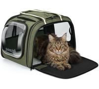 pecute Cat Carrier Extra Large, Dog Carrier Bag Stable Structure, Green