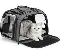 pecute Cat Carrier Stable, Cat Carrier Large Space, Pet Carrier Bubble Window, Dog Carrier With Sun Protection Roller Blinds, Breathable Cat Bag for Heary Cat, Hiking, Walking, Travelling, Grey