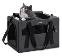 pecute Cat Carrier Stable, Pet Carriers Breathable and Portable, Cat Carriers Bag with Scientific Hidden Partition, Carriers for Cat Under 5kg, Dog Carrier Suitable for Travel and Outing, Dark Grey