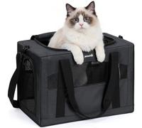 pecute Cat Carrier XL, Extra Large Stable Cat Carrier Handbag, Portable Dog Carrier, Breathable Mesh Fabric Bag for Pets, Cat Travel Carrier Pet Carrier Suitable for Both Long And Short Trip Dark Grey