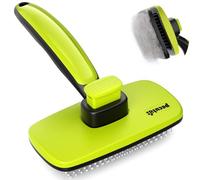 Pecute Cat & Dog Brush for Grooming, Self Cleaning Slicker With Rounded Pin