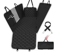 pecute Dog Car Seat Cover, Car Seat Cover for Dogs with Viewing Window/Side Flaps/Storage Bags, Dog Hammock Scratch Proof Nonslip Back Seat Protector for Cars Trucks SUV(146x136cm)