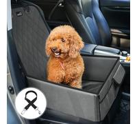 Pecute Dog Car Seat for Front Seat, Foldable Waterproof Dog Seat, Soft Dog Basket with Safety Belt, Dog Car Seat Grey for Travel, Excursions, Hiking, 60 x 43 x 19 cm