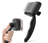 Pecute Dog & Cat Brush, Self Cleaning Slicker Grooming Comb with Round Pins