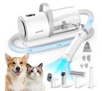 pecute Dog Grooming Kit with Vacuum, 4-in-1 Dog Vacuum Groomer, Dog clippers Dog Brush, Powerful 12000Pa Suction 99% Pet Hair, Low Noise, Pet Grooming Kit for Shedding, Easy Clean for Dogs & Cats