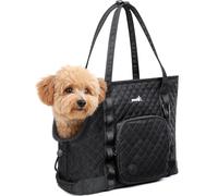 pecute Dog Purse Carrier XL, Small Pet Handbag With Pocket, Portable Lightweight Fashion Carrier Bag for Travel, Outdoor, Shopping, Black