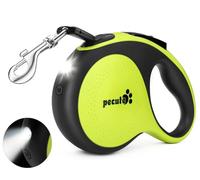 Pecute Retractable Dog Lead with Rechargeable LED Light, 8m/26ft Dog Lead with 360° Tangle-Free Extended Leash, Anti-Slip Handle and Quick Brake Button, Suitable for Dogs Up to 110lbs/50kg in Weight