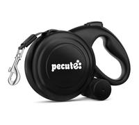 pecute Retractable Dog Leash with Poo Bag Holder, 10m/32ft Extended dog Leash with 360° Tangle-Free, Anti-Slip Handle and Quick Brake Button, Suitable for Dogs Up to 110lbs/50kg in Weight