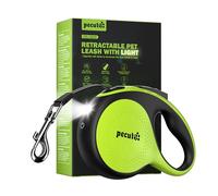 Pecute Retractable Dog Leash with Rechargeable LED Light, 5m/16ft Tangle-Free Extended Leash, Anti-Slip Handle and Quick Brake Button, Suitable for Dogs Up to 110lbs/50kg