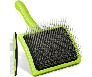 Pecute Slicker Dog Brushes for Grooming, Dog Brush for Cockapoo, Labradoodles, Ergonomic Cat Grooming Brush with 25mm Long Pins to Detangle Knots, Remove Loose Hair, Soft Pad for Sensitive Pet Skin, L