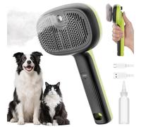 Pecute Steam Cat Brush, Self-Cleaning Cat Steam Brush,with 2 Water Spray Mist Modes, Large Capacity Tank, Dog Brushes for Grooming, for Shedding and Massaging Grooming of Long Short Haired Cats Dogs