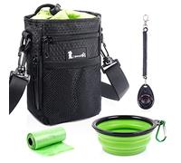 pecute Waterproof Dog Treat Pouch Bag with Multiple Pockets,Adjustable Belt 3 Ways to Wear, Built-in Poo Bag Dispenser, 3 Bonus, Brilliant for Carry Things Training Walking Outside