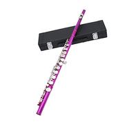 PECY 16-hole Flute C Key Color Flute Nickel-plated Closed Key Plus E Key Beginner Professional Performance Flutes (Color : 3)