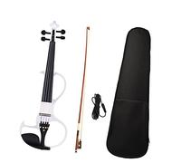 PECY 4/4 Full Size Electric Violin Fiddle Set Soidwood Body Ebony Fittings W/Brazilwood+Cable+Case Violin Instrument