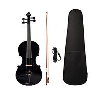 PECY 4/4 Size Acoustic Electric Violin Install Preamp EQ Solidwood Fiddle W/Brazilwood Bow Bridge Case Violin Instrument (Color : Whit)