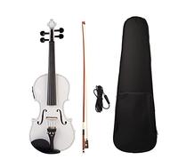 PECY 4/4 Size Acoustic Electric Violin Install Preamp EQ Solidwood Fiddle W/Brazilwood Bow Bridge Case Violin Instrument (Color : Natrual)