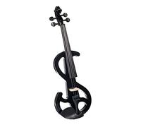 PECY 4/4 Solid Wood Electric Silent Violin Solid Wood Fingerboard Pegs Chin Rest Tailpiece Black Violin Instrument