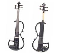 PECY 4/4 Violin Solid Wood Electric Silent Violin Black Solidwood Fittings Fingerboard Students Violin Instrument