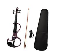 PECY Beginner 4/4 Electric Violin Ebony Silent Electric Violin Ebony Tailpiece W/Four Fine Tuners Violin Instrument