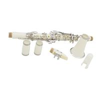 PECY Clarinet White 17-key Clarinet B Flat Abs Nickel-plated Buttons Double-barrel Clarinet With Accessories Beginner Student Clarinet