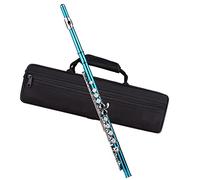 PECY Closed Hole C Flute 16 Keys Cupronickel Nickel-plated With Carry Case Flute Stand Gloves Cleaning Cloth Flutes (Color : Green)