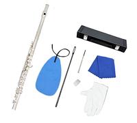 PECY Nickel-plated C Key 16-hole Flute Band Performance Closed Key Plus E Key Professional Flute Instrument Flutes (Color : Silver)