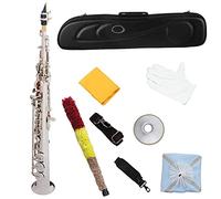 PECY Saxophone B Flat High- end Tweeter Straight Saxophone Silver Silver Key Nickel Plated
