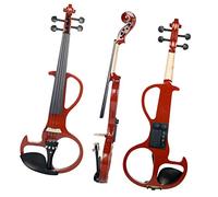 PECY Silent Electric Solid Wood Violin Ebony Fittings Size 4/4 Fiddle Set W/Brazilwood Bow+Case Violin Instrument