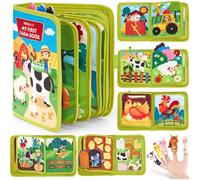 Pedagogical Montessori Farm Stories Quiet Book with Farm Theme, My First Farm Books, Montessori 20-in-1 Busy Board Felt Book for Early Education for Children from 1 Year Old for Car Rides (1pcs)