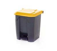 Pedal Bin; 30L; Polypropylene; Grey Body & Yellow Lid